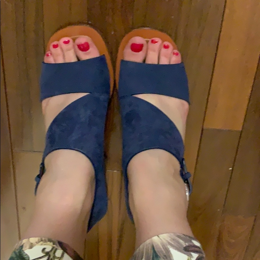 Celine blue suede and silver sandals EU41 10